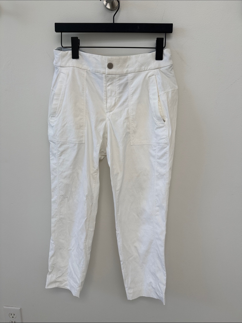 Athleta White Straight-Leg Casual Chinos